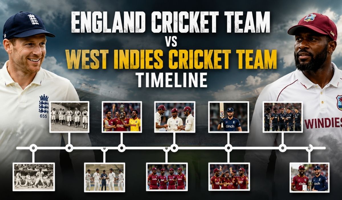 England Cricket Team vs West Indies Cricket Team Timeline