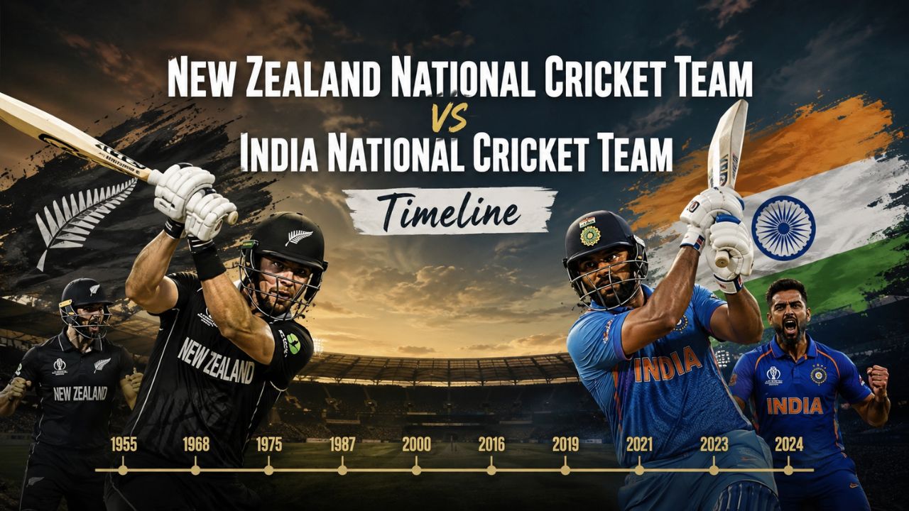 New Zealand National Cricket Team vs India National Cricket Team Timeline