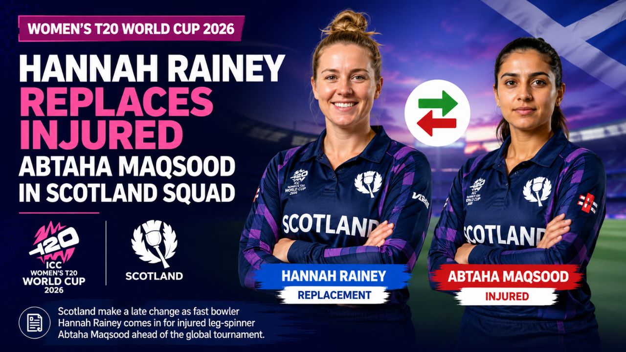 Hannah Rainey Replaces Injured Abtaha Maqsood in Scotland Women’s T20 World Cup