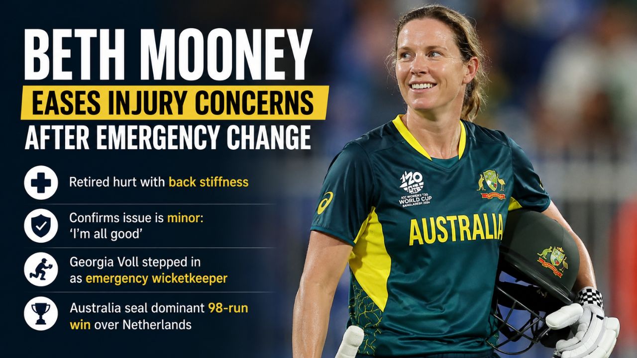 Beth Mooney Dismisses Injury Fears After Back Stiffness During Australia’s Dominant Win